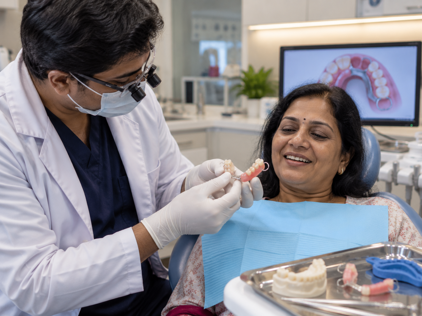 Prosthodontist Denture Fitting